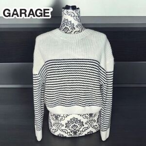 GARAGE White and Black Knit Sweater - Small